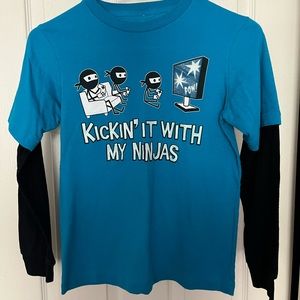 Boys (or girls) kickin it with my ninjas gaming LS tshirt. Medium